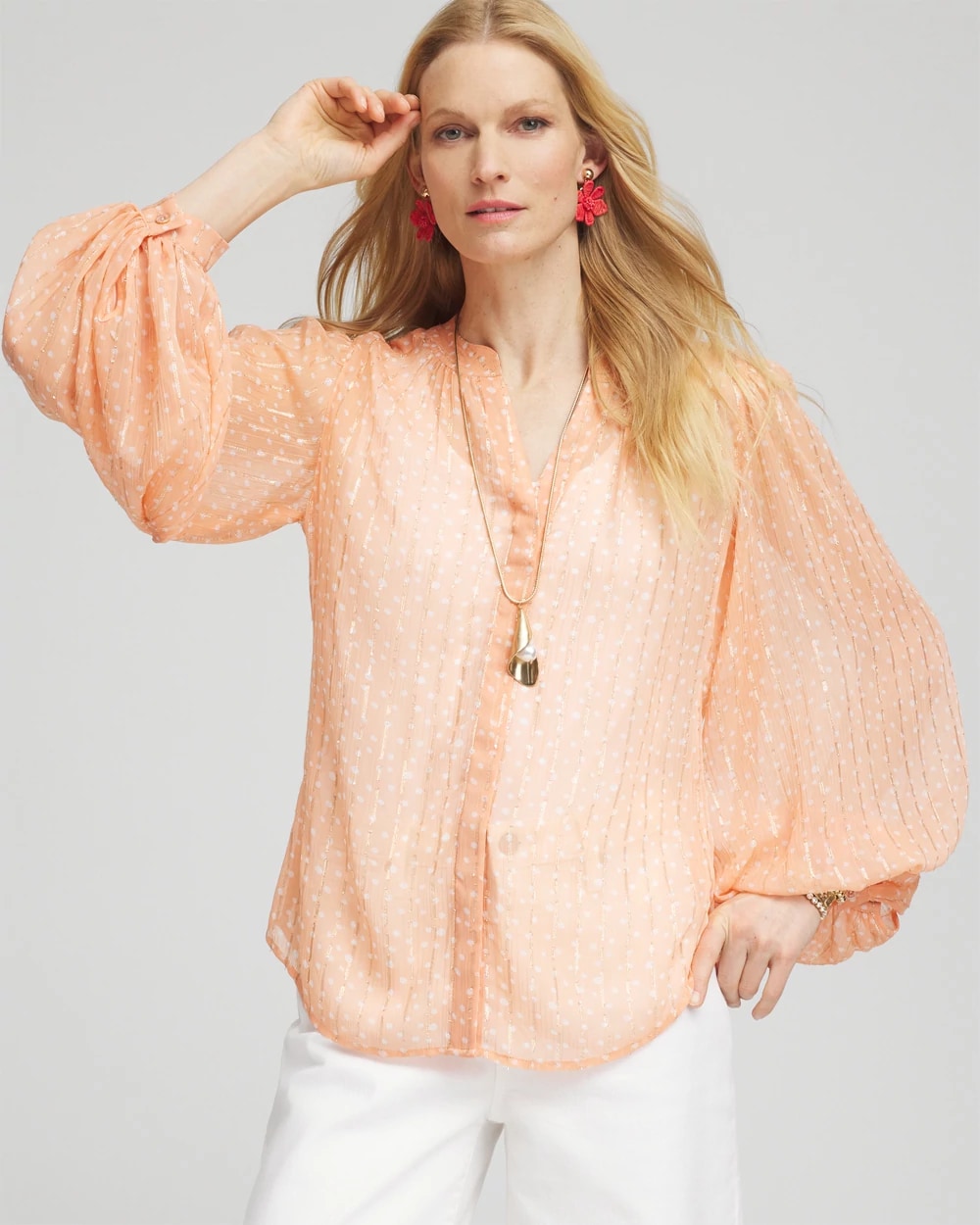 トップス Todayful Openshoulder Jacquard Blouse Metallic Jacquard Blouse | Chico's